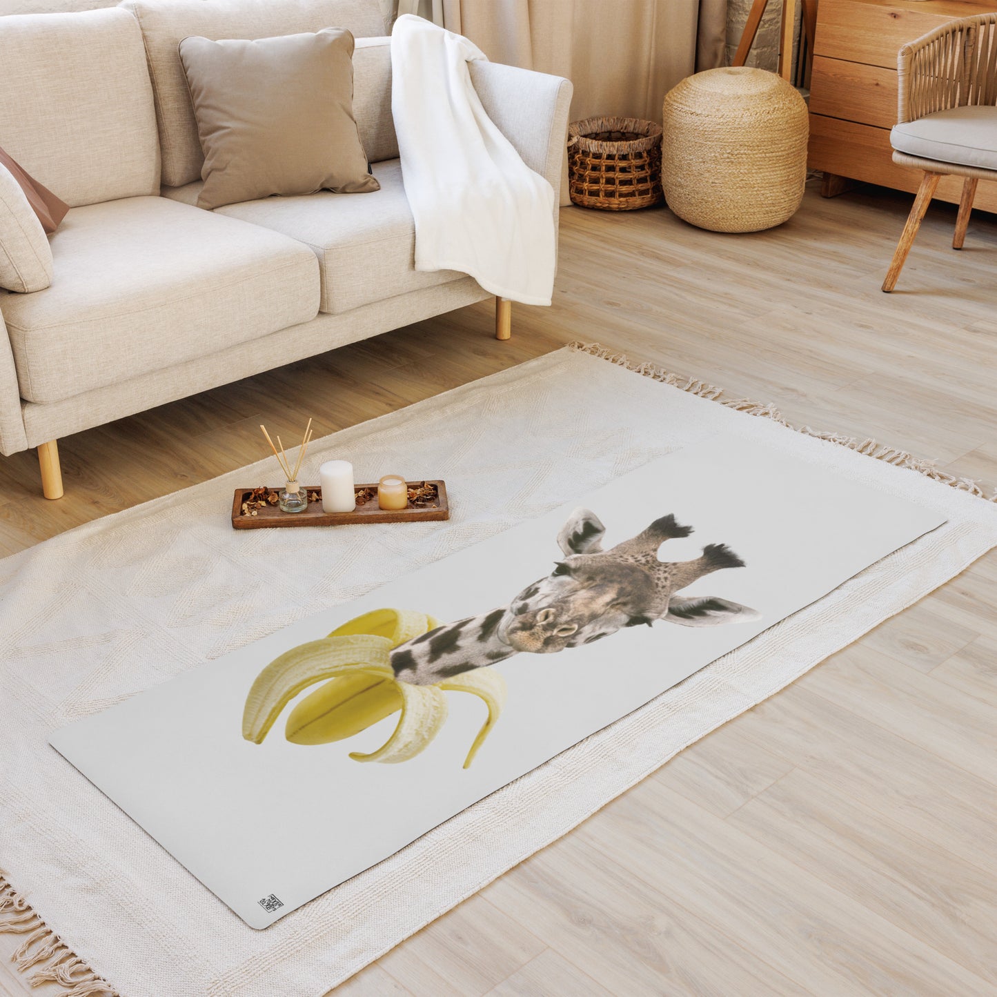 Giraffe Banana Yoga mat