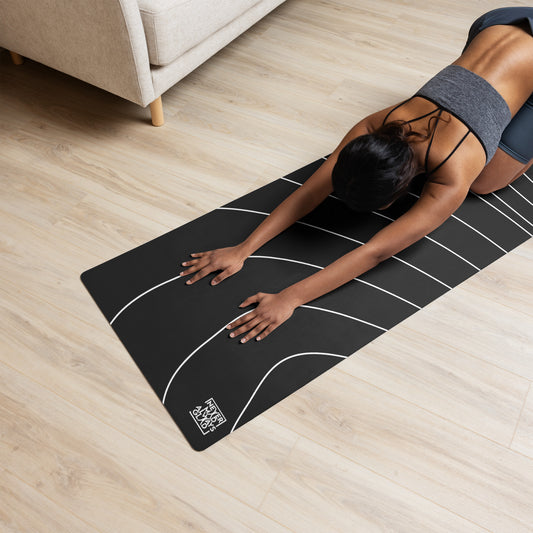 Black with white Yoga mat