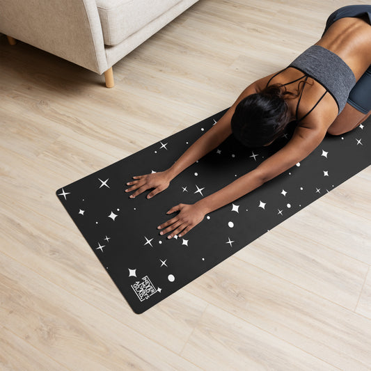 Black with white spots Yoga mat