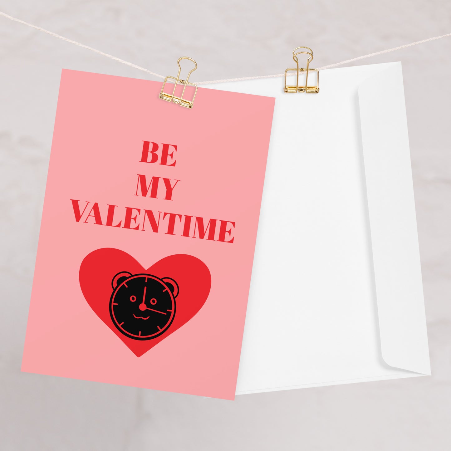 VALENTINE CLOCK Greeting card