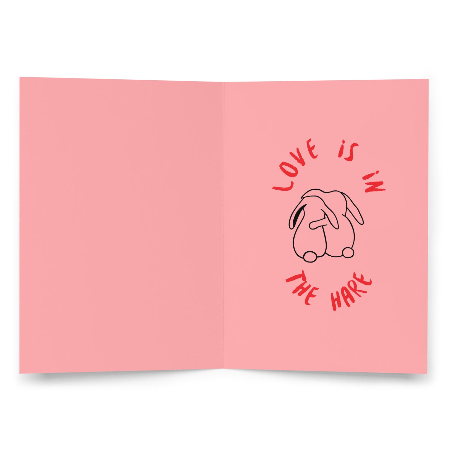 LOVE IS IN THE HARE Greeting card